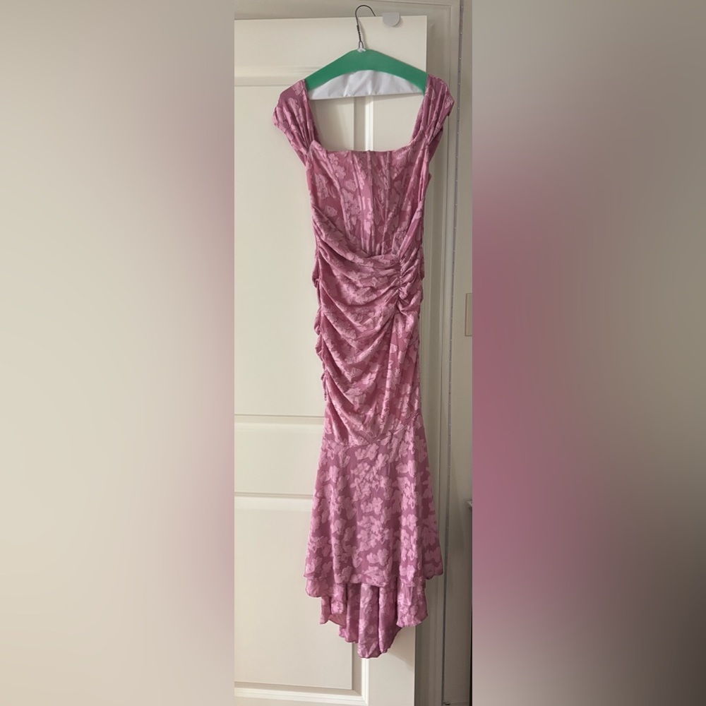 Elegant Pink Floral Women's Dress